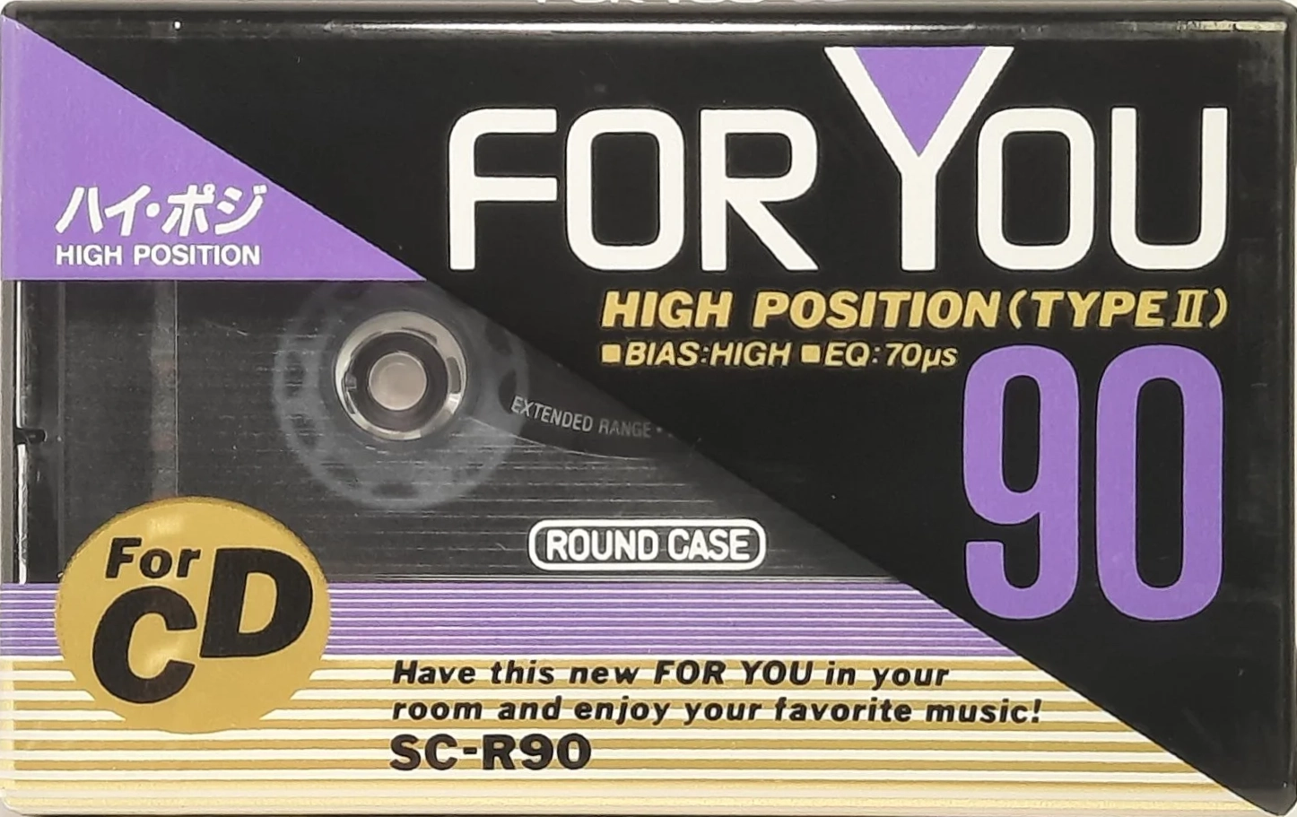 Compact Cassette Hitachi For You 90 "SC-R90" Type I Normal 1990 Japan