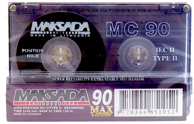 Compact Cassette Maksada MAX Chrome 90 Type II Chrome 1998 Worldwide