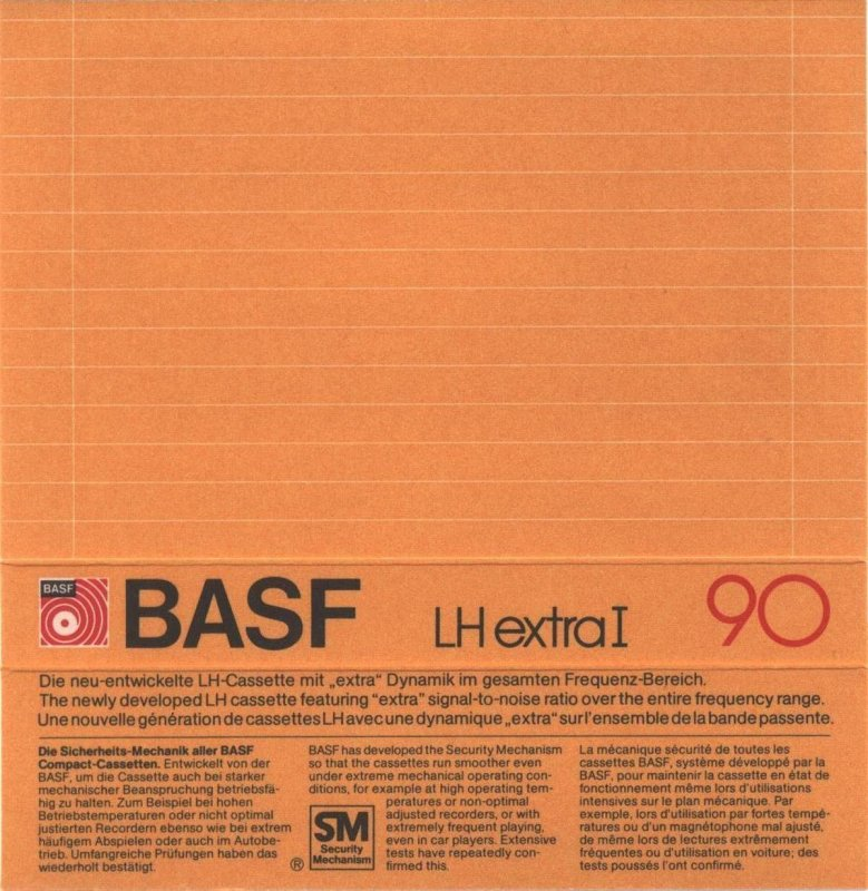 Compact Cassette BASF LH Extra I 90 Type I Normal 1981 Europe