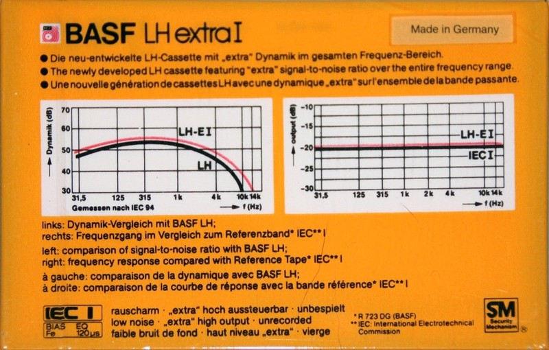 Compact Cassette BASF LH Extra I 90 Type I Normal 1981 Europe