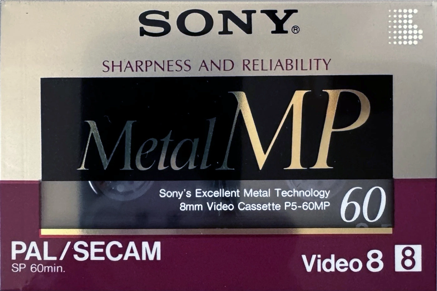 Video8, Hi8, Digital8 Sony MP 60 "Video8 P5-60MP" Type IV Metal 1989 Europe