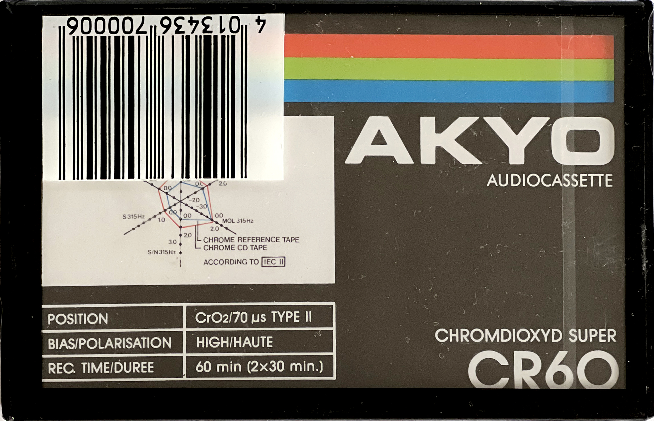 Compact Cassette Akyo 60 "CR" Type II Chrome Europe