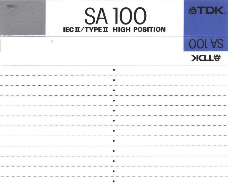 Compact Cassette: TDK  - SA 100