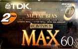 2 pack TDK MA-X 60 Type IV Metal 1992 North America