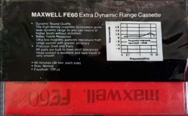 Compact Cassette Maxwell FE 60 Type I Normal Singapore