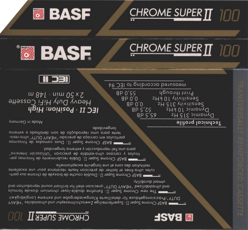 Compact Cassette BASF Chrome Super II 100 Type II Chrome 1991 Germany