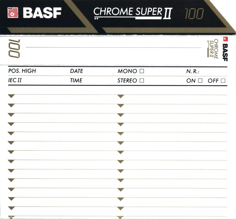 Compact Cassette BASF Chrome Super II 100 Type II Chrome 1991 Germany