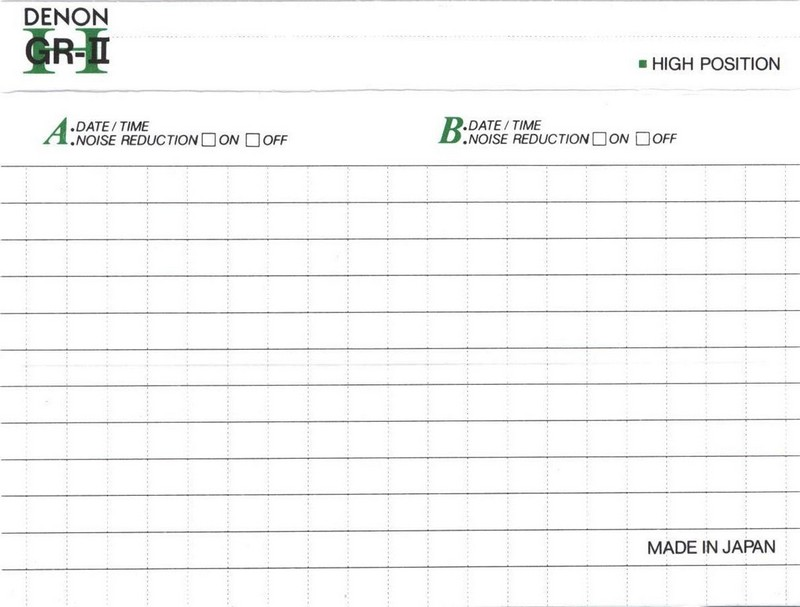 Compact Cassette Denon GR-II 46 "GR-2 46U" Type II Chrome 1994 Japan