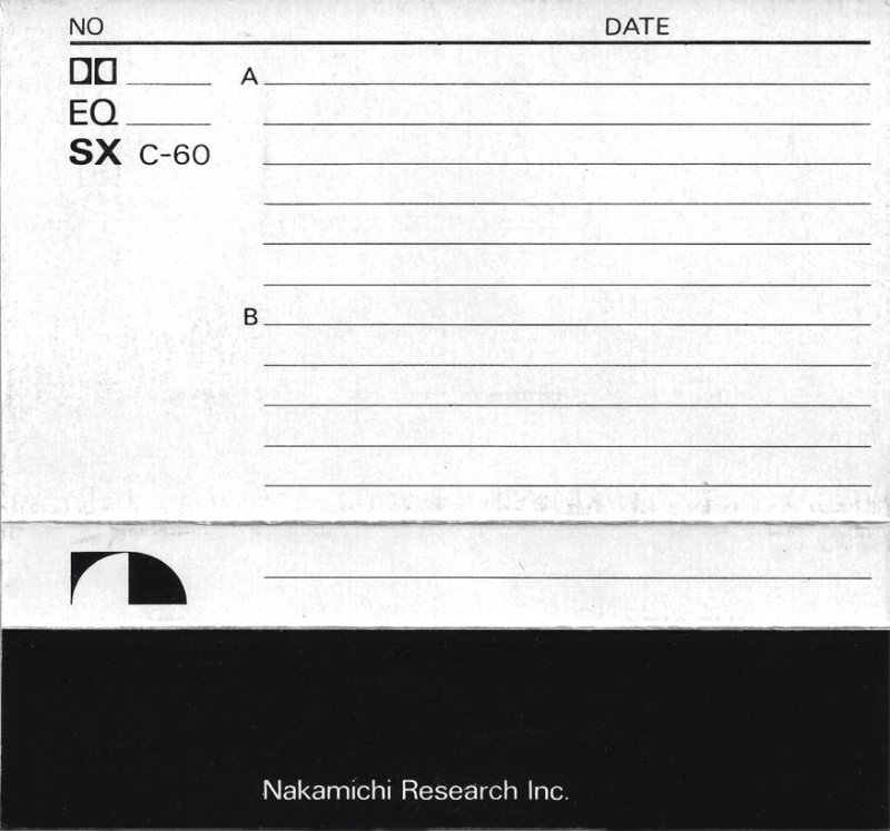 Compact Cassette Nakamichi SX 60 Type II Chrome 1978 Japan
