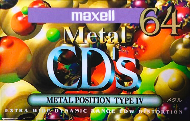 Compact Cassette Maxell Metal CD's 64 "MCDS-64G" Type IV Metal 1994 Japan