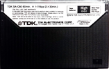 Compact Cassette TDK SA 60 Type II Chrome 1979 USA
