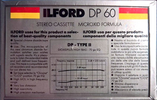 Compact Cassette Ilford DP 60 "Dioxidplus" Type II Chrome 1988 Europe