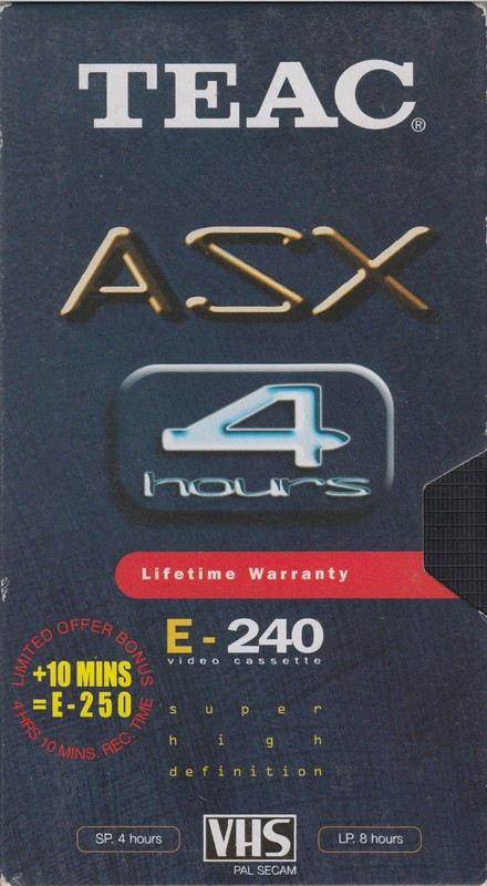 VHS, Video Home System Teac ASX 240 Type I Normal Europe
