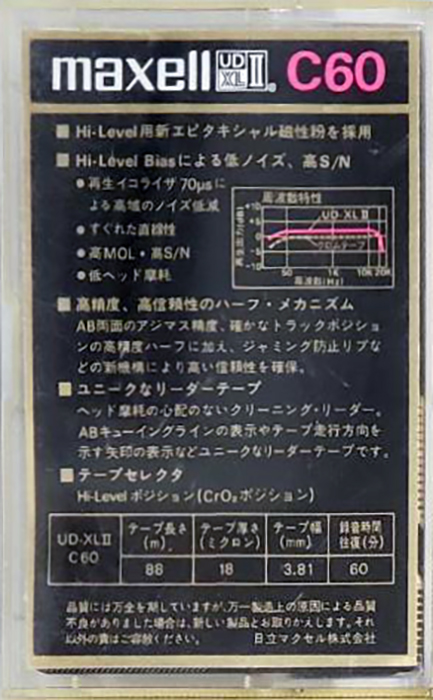 Compact Cassette Maxell UD XLII 60 Type II Chrome 1977 Japan