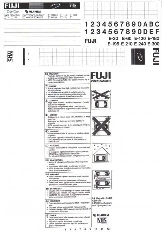 VHS, Video Home System Fuji HQ+ 120 Type I Normal 2002 Worldwide