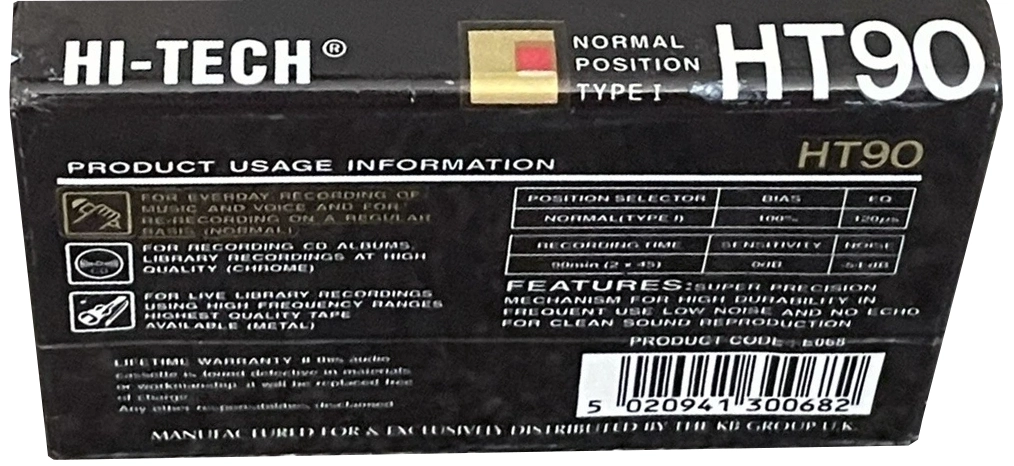 Compact Cassette Hi-Tech HT 90 Type I Normal 1989 UK