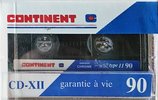 Compact Cassette Continent / Continente CD-X 90 "CD-XII" Type II Chrome 1985 France