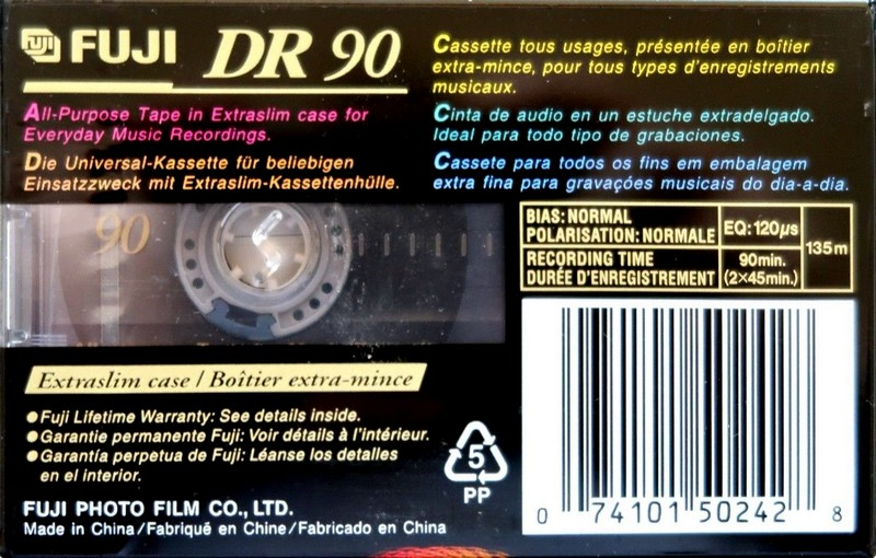 Compact Cassette Fuji DR 90 Type I Normal 1998 North America