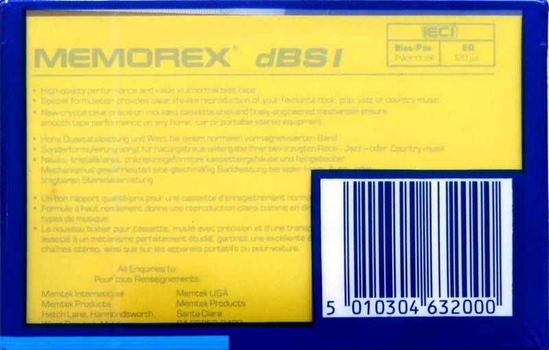 Compact Cassette: Memorex  - dBS I 90