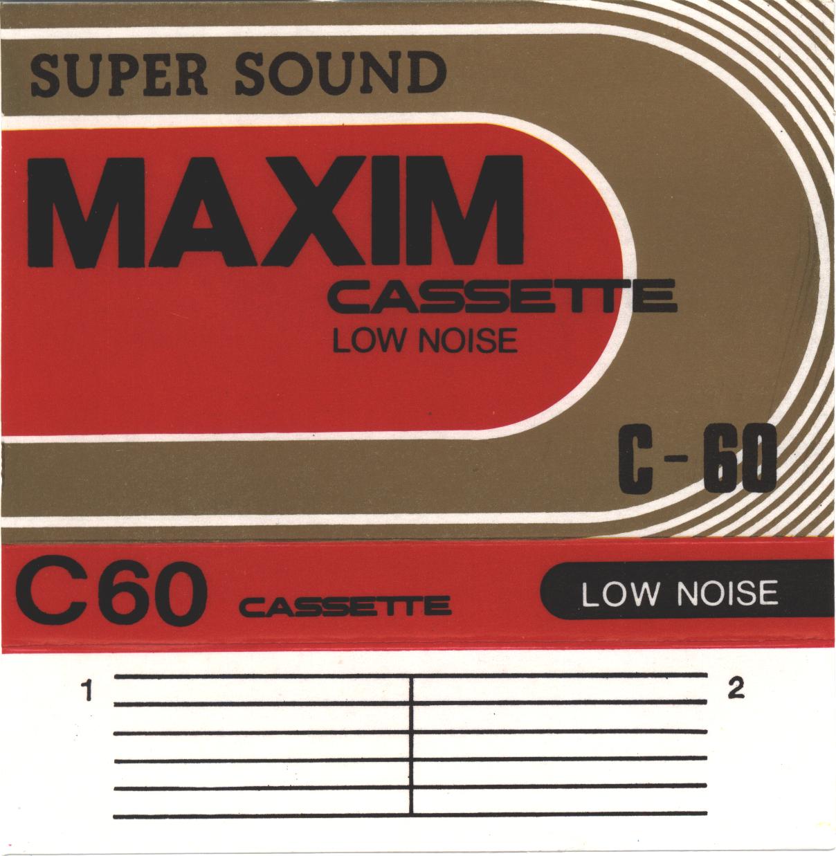 Compact Cassette Maxim 60 Type I Normal Unknown Country