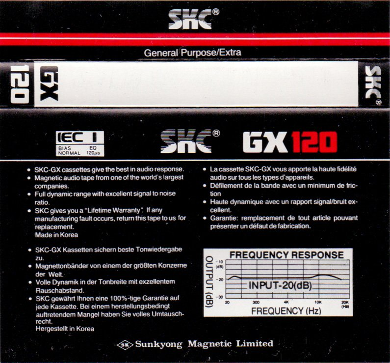 Compact Cassette: Sunkyong Magnetic Limited (SKM) SKC - GX 120