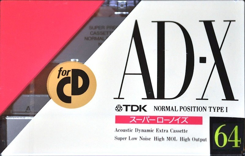 Compact Cassette TDK AD-X 64 "AD-X64M" Type I Normal 1990 Japan