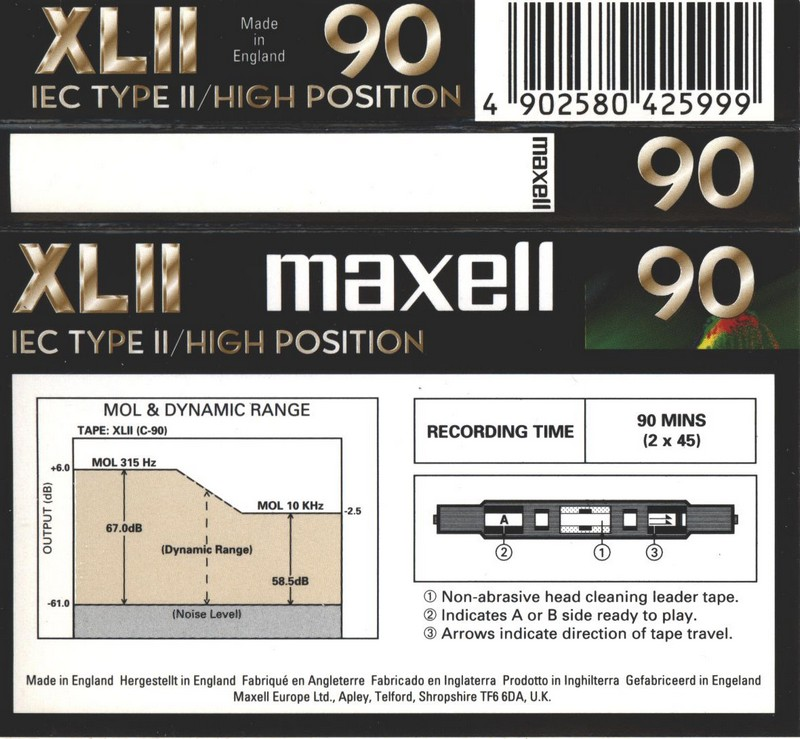 Compact Cassette Maxell XLII 90 Type II Chrome 1998 Europe