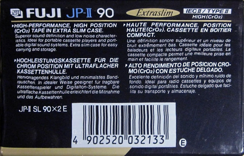 2 pack Fuji JP-II 90 Type II Chrome 1990 Europe