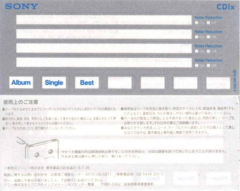 Compact Cassette: Sony  - CDix I 10