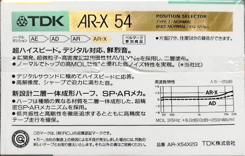 Compact Cassette: TDK  - AR-X 54