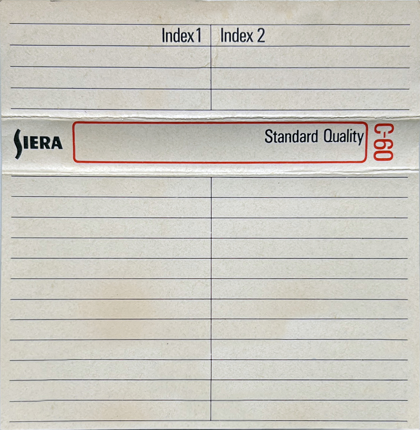 Compact Cassette Siera Standard Quality 60 Type I Normal 1975 Europe