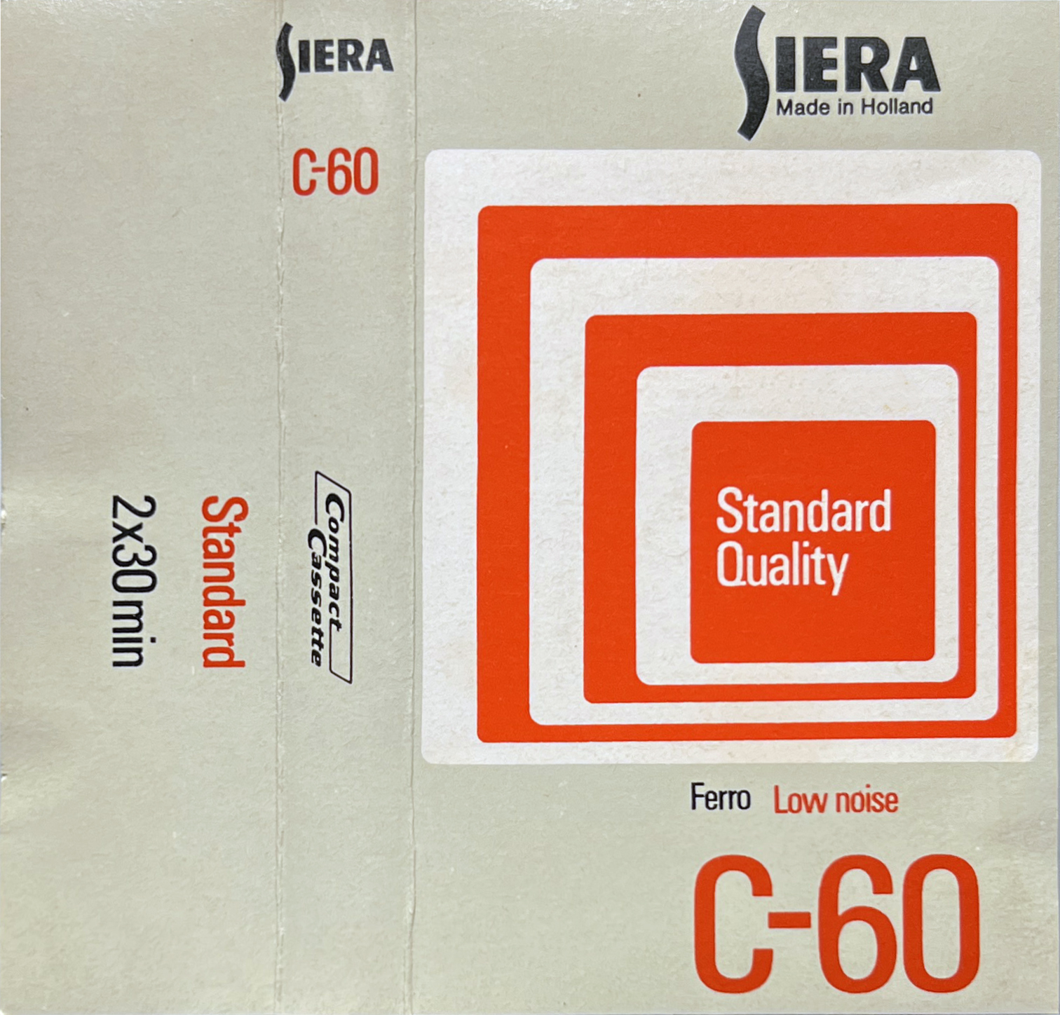 Compact Cassette Siera Standard Quality 60 Type I Normal 1975 Europe