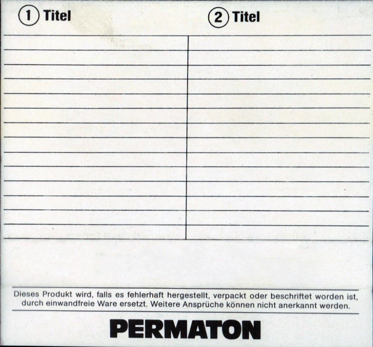 Compact Cassette Permaton Cromdioxid II Super 80 Type II Chrome 1980 Germany