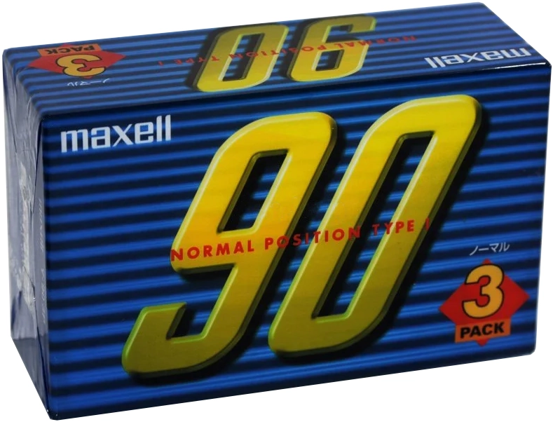 3 pack Maxell Y 90 "Y-90 3P" Type I Normal 2001 Japan