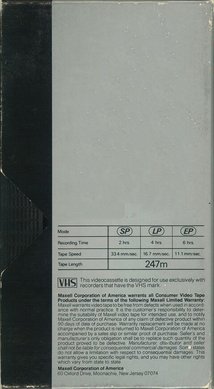 VHS, Video Home System Maxell HG 120 Type II Chrome 1979 USA