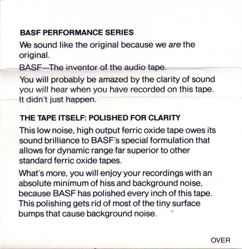 Compact Cassette: BASF  - performance series 60