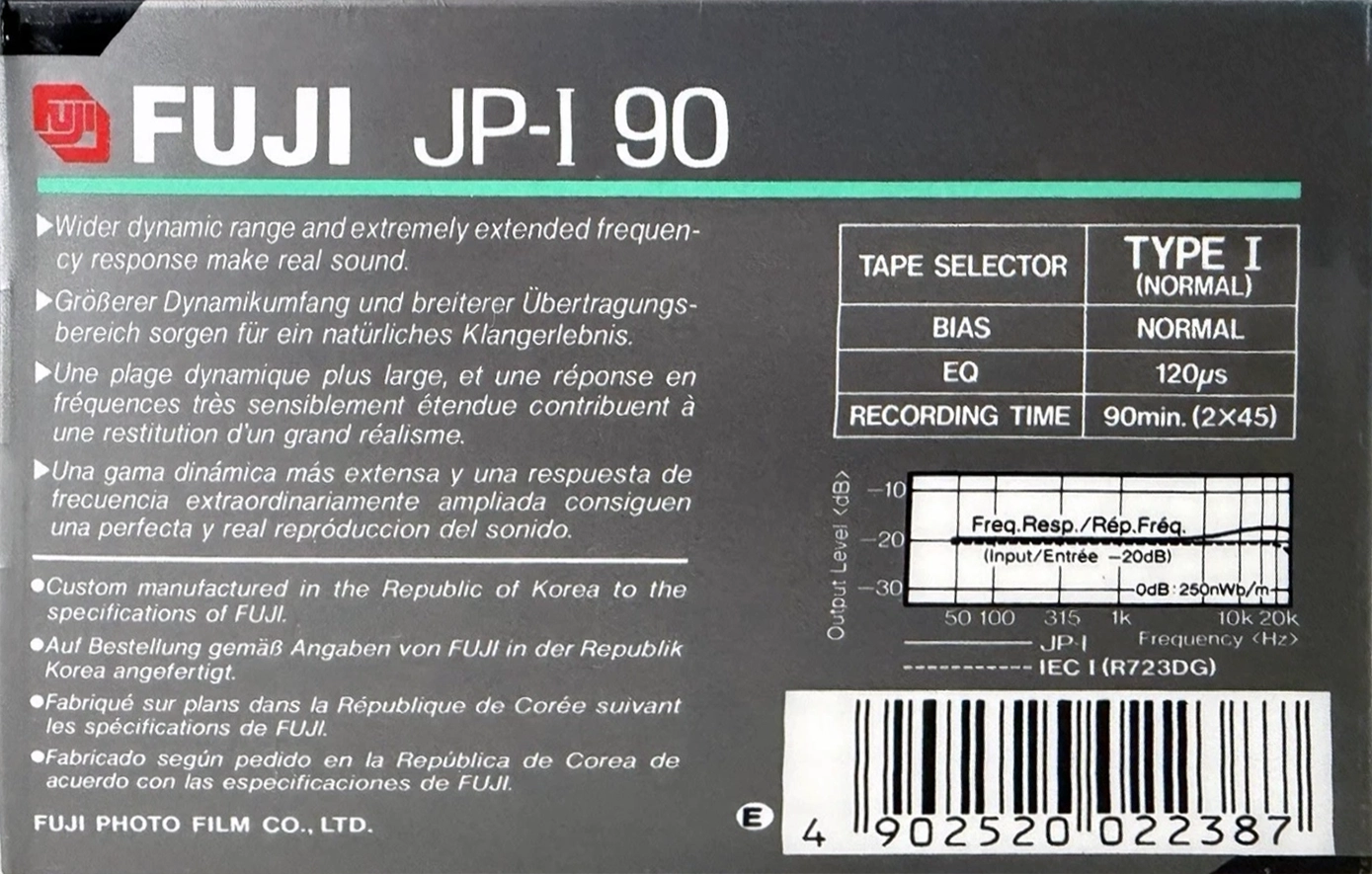 5 pack Fuji JP-I 90 Type I Normal 1989 Europe
