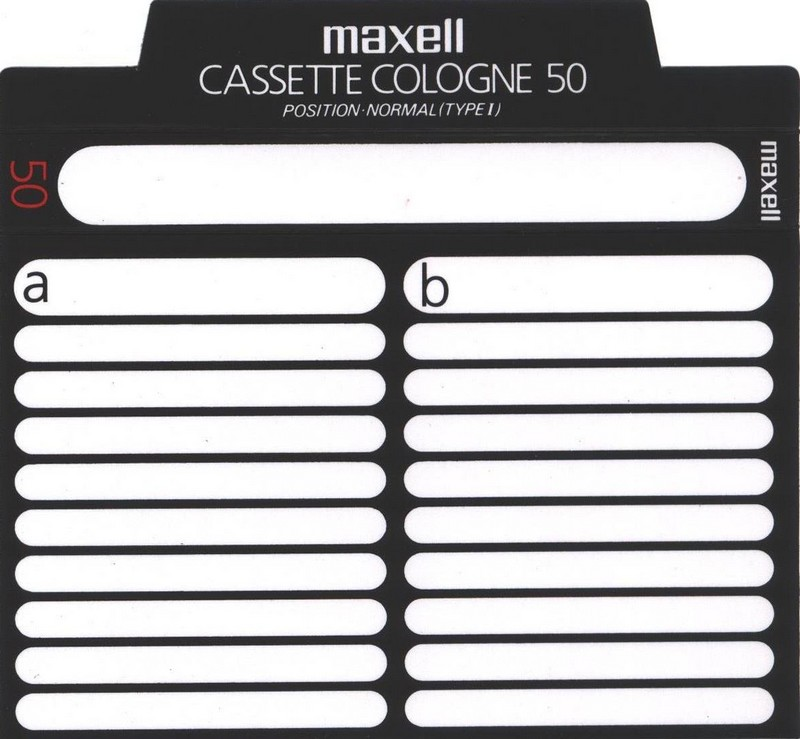 Compact Cassette Maxell Cologne 50 "CC-50B" Type I Normal 1990 Japan