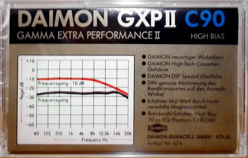 Compact Cassette Daimon GXP II 90 Type II Chrome 1982 Germany