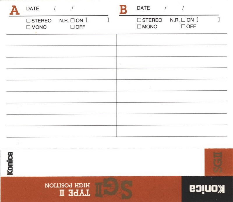 Compact Cassette Konica SG 90 Type II Chrome 1993 Europe