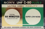 Compact Cassette Sony 90+2 "UHF" Type I Normal 1974 USA