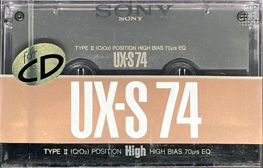 Compact Cassette Sony UX-S 74 "UX-S74B" Type II Chrome 1989 Japan