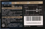 Compact Cassette TDK MA 74 "MA-74G" Type IV Metal 1987 Japan