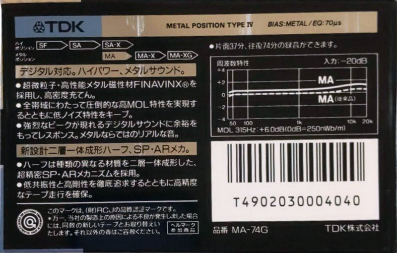 Compact Cassette: TDK  - MA 74