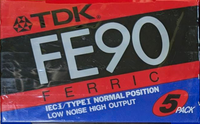 5 pack TDK FE 90 "FE-90EB5" Type I Normal 1997 Europe