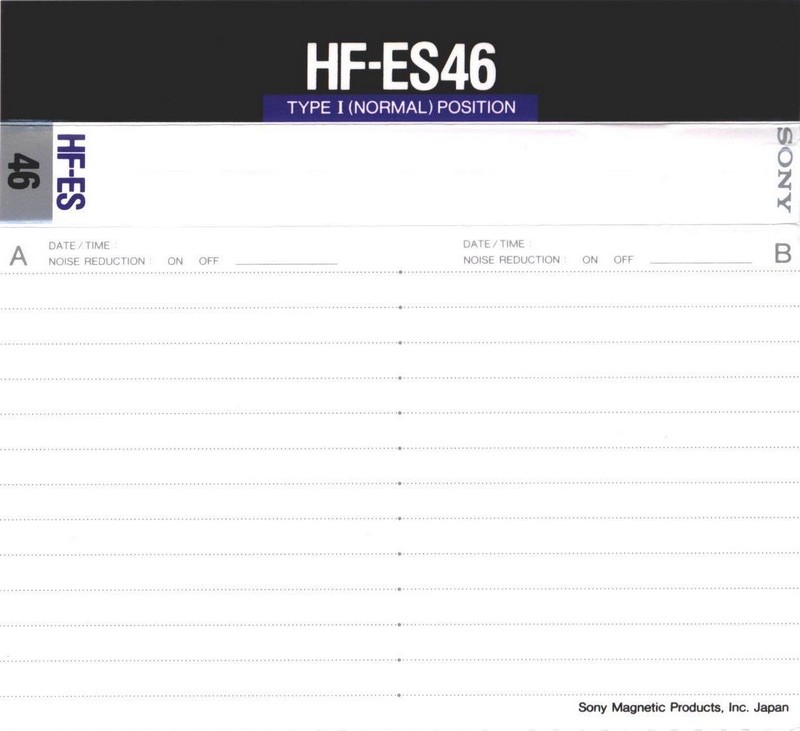 Compact Cassette: Sony  - HF-ES 46