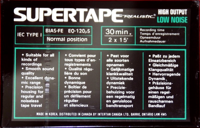 Compact Cassette SUPERTAPE 30 "44-8701" Type I Normal 1992 Europe