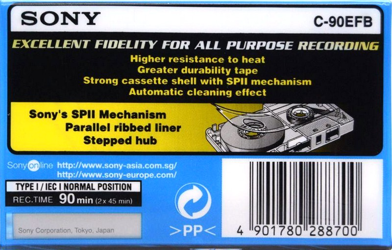 Compact Cassette Sony EF 90 "C-90EFB" Type I Normal 2002 Europe