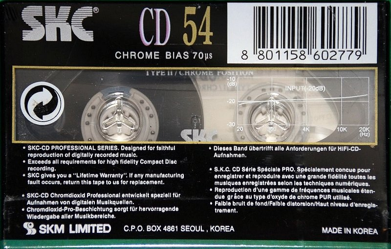 Compact Cassette: Sunkyong Magnetic Limited (SKM) SKC - CD 54