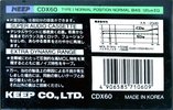 Compact Cassette KEEP CDX 60 Type I Normal 1985 Japan